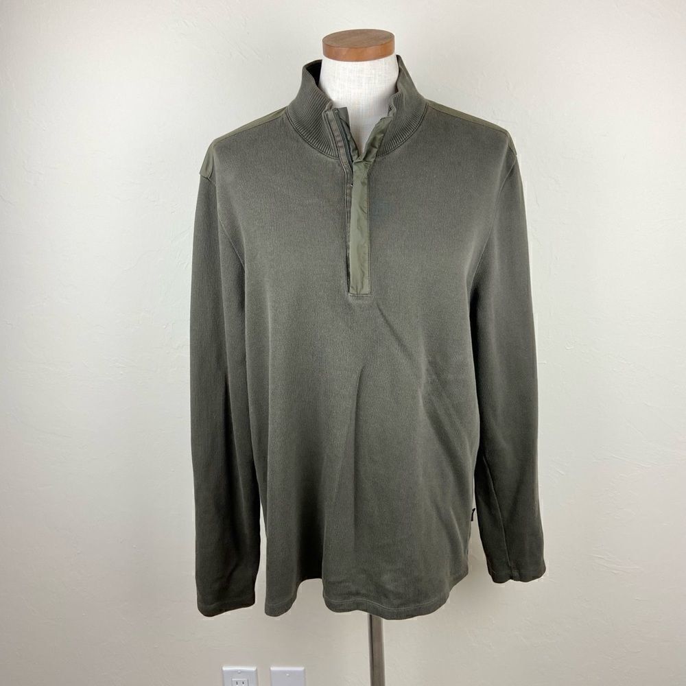 Hugo Boss 1/4 Zip Pullover Sweater - Olive